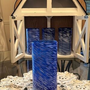 Blue Swirl Glasses, set of 4.